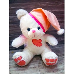 Grabadeal White 16 Inch Christmas Teddy Bear with Pink Cap